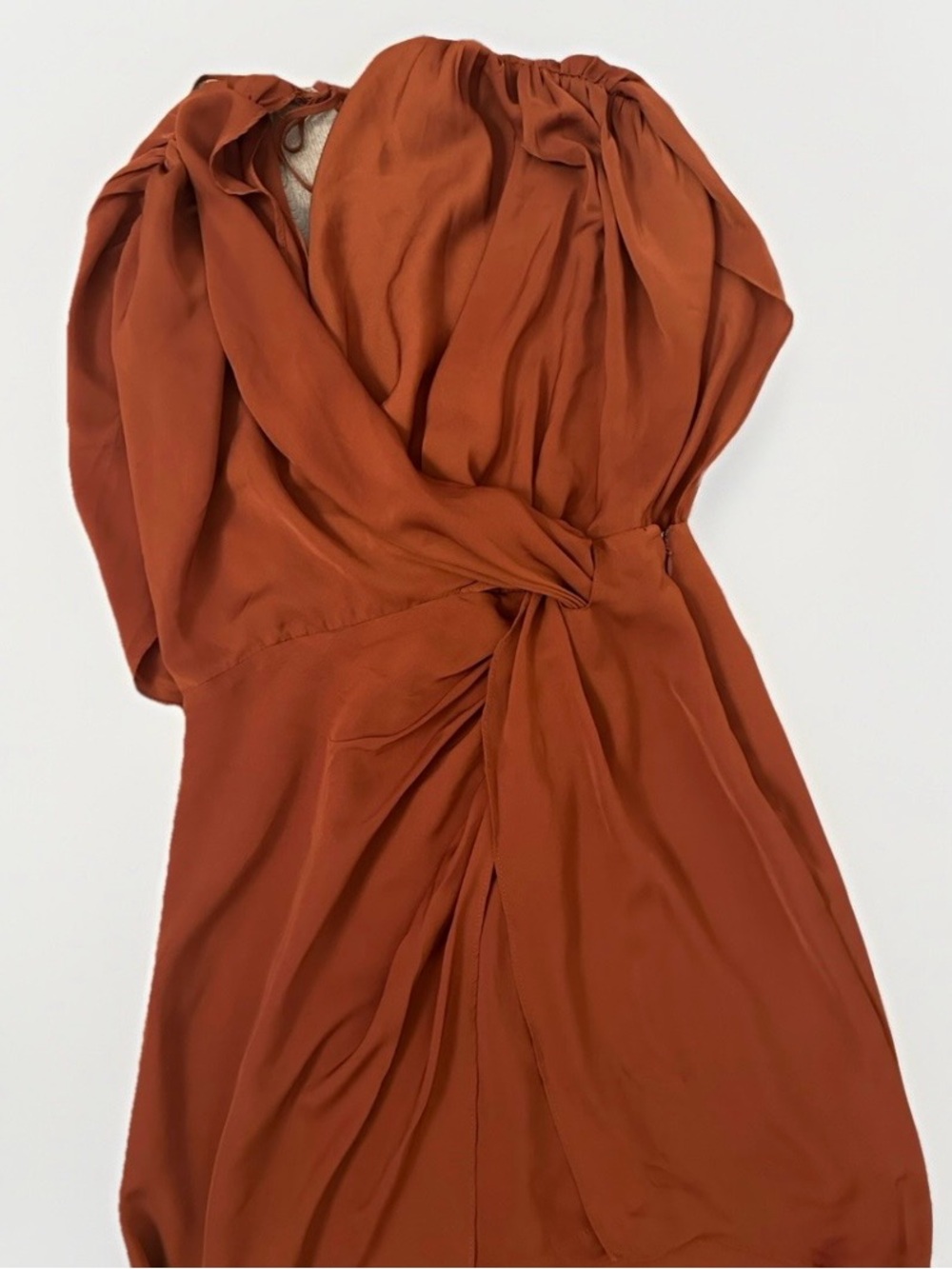 Forever 21 Twisted Front Long-Sleeve Dress in Rust